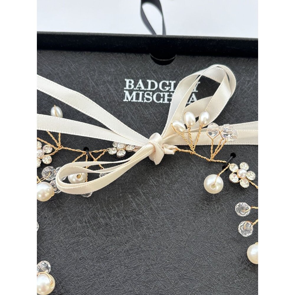 Badgley Mischka Floral Wreath Hair Accessory Flower Girl Wedding First Communion - Picture 3 of 8